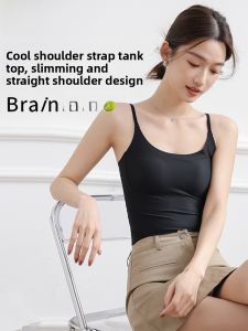 MiiOW | Cat Woman Thin Strap Halter Vest Women Summer Thin Pad Free Wear Bra One Piece Seamless Beautiful Backless Top Nylon Spandex