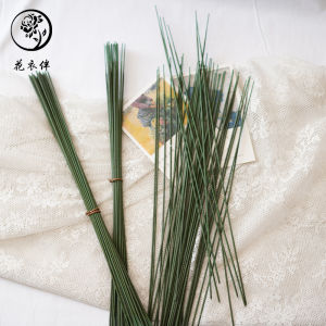 Valentines Day Gift Flower Shop Floral Packaging Bamboo Stick Iron Wire Green DIY Green Plastic Iron Rod Leaf Stem Paper Tape Cloth