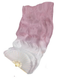 Silk Dance Fan Dance Fans Long Light Gradient Nude Pink Light Pink Lotus Root Starch Silk Fan Classical Dream Dance Fan