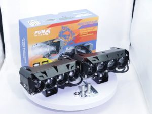 2PCS 4-bulb Laser Shooting Lights mini driving light With Ballasts Full Set Projector grill 40W Motor HeadLight