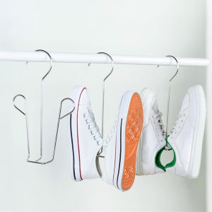 Makery【Ready in Stock】 Stainless Steel Shoes Drying Hanger Shoes Drying Rack Hanging Shoe Organizer Space Saving 1Pc