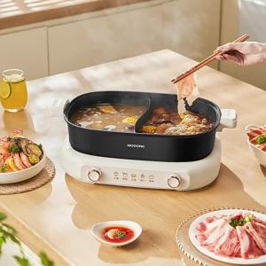 Modong Mandarin Duck Electric Chafing Dish Split Household Electric Hot Pot 7L Large Capacity Multifunctional Electric Frying Pan Electric Caldron