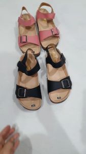 Sandal Nữ Đế Bệt Đa Dụng Thời Trang Đen Hồng Trường Hải - Giày Đế Bệt Quai Xanh Mắt/Quai Đen Gót Cao Cao Cấp