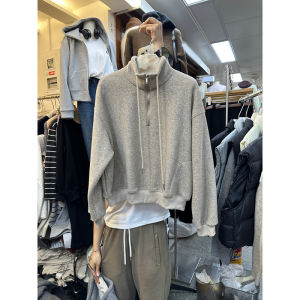 Trendy European American Long Sleeve Hoodie Womens Spring Autumn Thin Loose Versatile Short Style Top Coat Korean Version