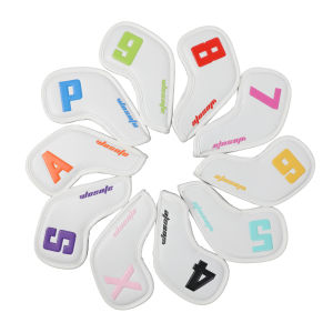 10Pcs Golf Iron Head Covers Colorful Number Design PU Leather Durable Wear Resistant Extended Full Protection Golf Club Cover