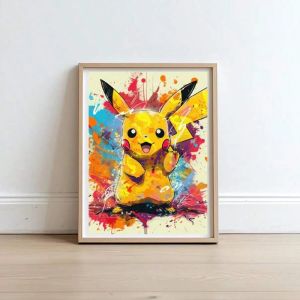 Bandai | Anime Pokemon Pikachu Charmander Bulbasaur Squirtle Poster HD Canvas Painting Home Living Room Painting Wall Art Childrens Gift