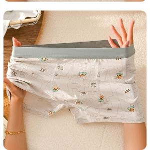 Teenage Boys Cotton Boxer Shorts Antibacterial Development Period Flat Angle Pants Personalized Sports Shorts for Middle School Students