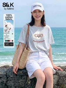 BALENO | Loose Round Neck Summer Eye and Dog Printed Fashion T-Shirt