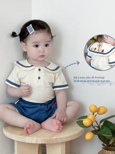 Bộ Đồ Hai Mảnh Cho Bé Gái Mùa Hè Phong Cách Biển Bộ Đồ Cotton Thoải Mái Cho Bé Gái Từ 6 Tháng Đến 2 Tuổi Bộ Đồ Hai Mảnh Thời Trang