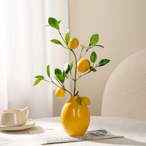 Vase Hoa Quả Bằng Gốm Sáng Tạo Trang Trí Nhà Cửa Phòng Khách Trang Trí Hoa Nhựa Cho Không Gian Phòng Khách Hiện Đại Tối Giản