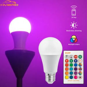 E27 Led Chip Lamp Wireless 24key IR Remote Control Smart Dimmable 10W RGB White Light Colorful Changing Home Decoration Bulbs