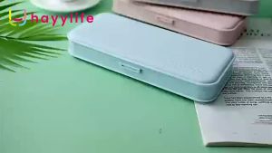 Hayylife matte kotak alat tulis-sederhana matte kotak alat tulis warna mattekotak pensil kompartemen kapasitas besar multifungsi tahan air  HL-AIA811