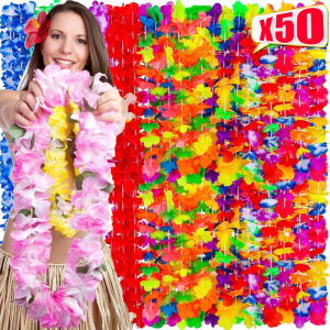 Hawaiian Artificial Flowers Garland Necklace Wreath Beach Summer Wedding Birthday Party Decoration Kids Birthday Gifts Decor