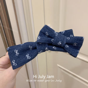 Denim Blue Butterfly Knot Large Banana Clip Hairstョpper Casual Updo Hair Accessories Styling Beautifying Hair Accessories