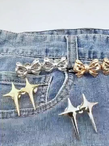 5 Pair Kait Pengecil Lingkar Pinggang Celana Fashion Korean / Bintang Waist Button Adjustable / Pengait Jeans Motif