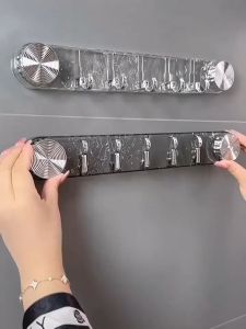 Wall Mounted Suction Cup Hook Rotating Towel Rack Robe Coat Hangers Kitchen Utensils Storage Row Hook Hmart