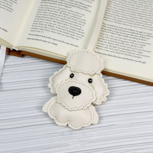Handmade Teddy Dog PU Leather Bag Charm Pendant Keychain Handbag Purse Ornament Exquisite Keyring Decor Accessory