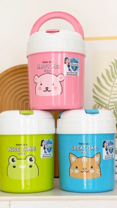 FJS กระติกน้ําแข็ง กระติกน้ําแข็งทรงกลม เย็น 12 ชม กระติกหูหิ้ว แบบพกพา + ช่องใส่หลอด น้ำหนักเบา สีสัน สดใส HC-100B