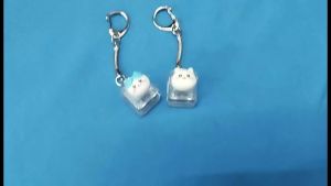 LED Chiikawa ハチワレ Keychain Fidget DIY Toys Crystal Clicker Sensory Toy for Stress Relief Keyboard Accessory Office Decor Gift