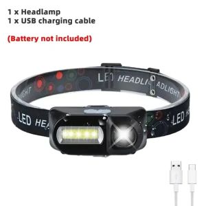 Hands-Free Mini COB HeadlampPowerful LED HeadlightWaterproof Head TorchGift for Xmas Fishing Camping Running Cycling Work