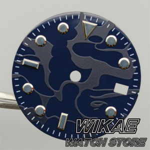 29mm Camo Print Watch Dial Super Glow Luminous Dial Black Blue Red Orange Fit NH35 NH34 Automatic Movement Modified Watch Parts