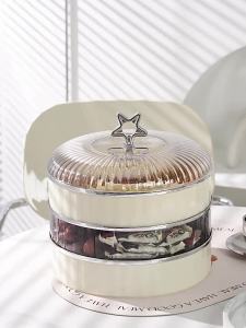 Elegant Multi-layer Compartmentalized Snack Container With Lid