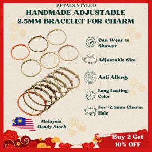 【PETALS_STYLED】 Handmade Adjustable Charm Rope Bracelet 2.5MM Thick手工可调节手绳可串珠情侣母女红绳