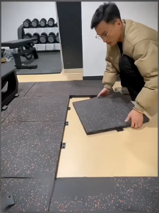Rubber Floor Mat Dumbbell Cushioning Anti-collision Mat Big Size 50cm Sound Proof Gym Equipment
