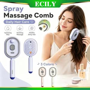 ECILY New Multifunctional 3-in-1 Steam Spray Comb Type-C Rechargeable Electric Scalp Massager with Essential Oil & Self-Cleaning For Women Hair Care