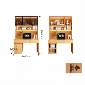 Oak Solid Wood Desk Shelf With Drawers Child Study