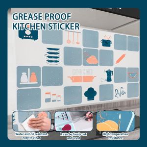 Household Grease Proof Kitchen Sticker Waterproof Oil Proof Easy To Clean Aluminum Foil Material防油贴纸