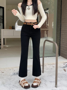 High Waist Straight Leg Denim Jeans Womens Autumn Vintage Washed Slim Fit Narrow Version Nine Points Casual Smoke Tube Pants