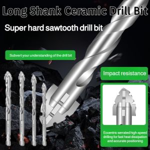 Serrated Ceramic Drill Bit With Four Edges Carbide-tipped Rotary Hammer Drill Bit Set Of All Ceramic Tiles