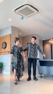 Couple Dress Tenun Kondangan Prewedding Aurora Toraja Hitam - Tunik Tenun - ANSTORE14