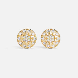 Golden Sunflower Womens Stud Earrings