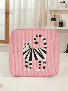Cartoon cat pattern printed sanitary napkin storage bag womens lightweight tissue bag sanitary tissue bag