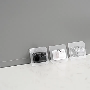 2PCS Bracket Tiang Gorden Self Adhesive + Hook Tempel Tanpa Bor | Pengait Multifungsi untuk Hanging Rod Fleksibel (Peralatan Gorden Rumah)