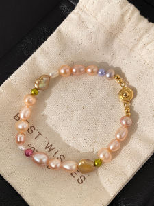 Colorful Natural Freshwater Baroque Pearl Bracelet Womens Luxury Elegant Fashion Jewelry Hand Chain Pearl Shell Material