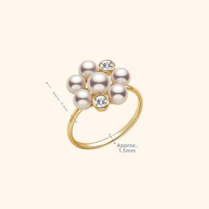 Helas | Floral Design From Nature Garden 9k Gold Cultured Freshwater Pearl Qixi Gift Ring