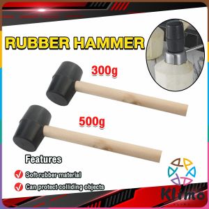 KLIMO Black Rubber Mallet Hammer with Wood Handle 300g 500g