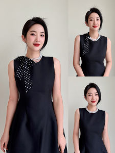 Spring Summer Long Pearl Necklace Womens Scarf Trendy Versatile Thin Style Fashionable Collarbone Chain Korean Style Polka Dot