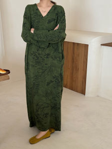 Long Sleeve Cotton Silk Sleep Dress Womens Spring Summer Autumn Thin Long Ankle-Length Ultra-Long Gown Home Clothes Skirt