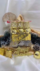 AKSESORIS BOLA NATAL MIX 4CM ISI 13 TULISAN MERRY CHRISTMAS PINUS KADO DRUM GANTUNGAN POHON NATAL