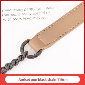 Women Bag Accessories Shoulder Strap Leather Chain Pressure-Relieving Strap Single-Shoulder Crossbody Bag Strap Plain Belt plus Chain Purse Accessories Belt