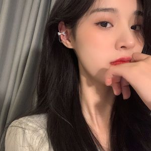 No Piercing Butterfly Knot Tassel Earrings Womens Fashion Personality Alloy Gold Plated Fresh out Style Clip-On Earrings