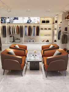 Leather Sofa Single Chair Rest Area VIP Room Tea Room Casual Luxury Hotel Reception Sofa Coffee Table Office Furniture