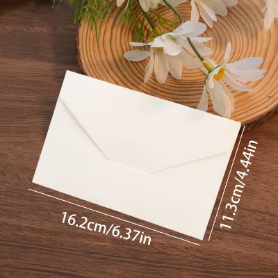 20pcs 6.37×4.44inch Classical White Black Kraft Blank Paper Window Envelopes Small Card/Note Holders for Wedding Invitation