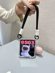 Ultra-Thin Silicone Phone Case for Xiaomi Mixflip with Lanyard Womens Crossbody Protective Cover Anti-Fall Creative Style