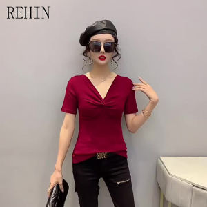 เสื้อชุดเสื้อยืดคอวีแขนสั้น เสื้อตาข่าย บางใส ผู้หญิง S-3XL