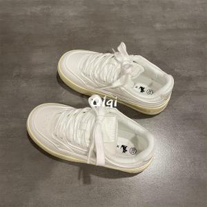 Silver Original Bread Shoes Womens Spring Autumn New Style Cross Buckle round Toe Low Heel Rubber Bottom Fashionable Shoes